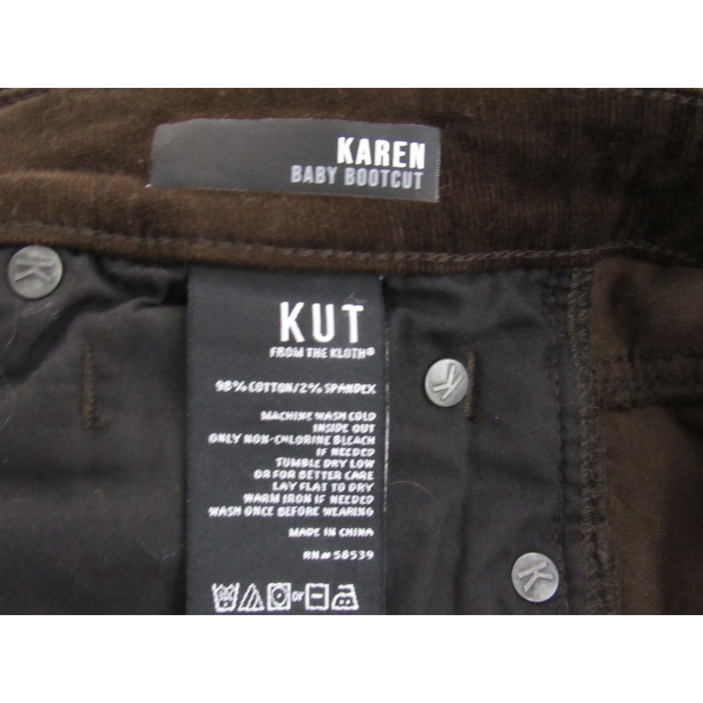 KUT from the Kloth Karen Baby Bootcut Corduroy Pants Brown Size 6 - Picture 7 of 7